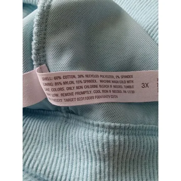 Auden Light Blue Waffle Knit Unlined Plus Size Bralette Women's 3X 46DD 48DD - Picture 5 of 10